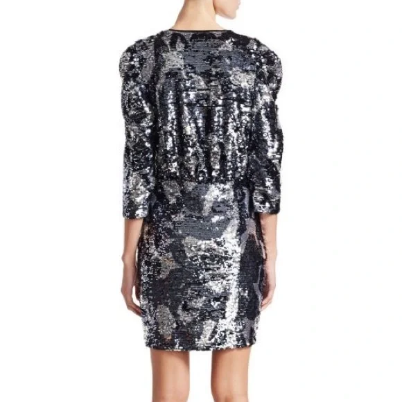 Tanya Taylor Zoey Sequin Camo Wrap Dress size 2